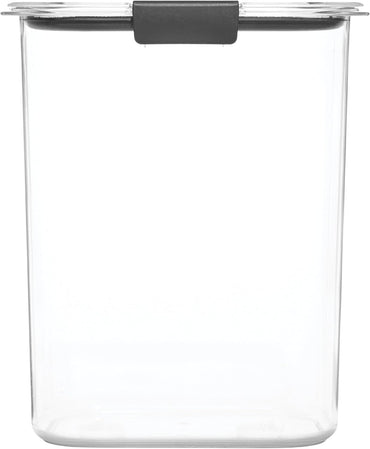 Rubbermaid Brilliance 16-Cup Airtight Food Storage Container with Lid Clear/Grey - optimal for pantry organization flour sugar and food storage