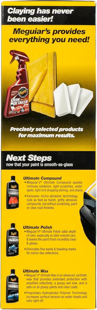 Meguiar's G191700 Smooth Surface Clay Kit, Safe and Easy Car Claying for Smooth as Glass Finish