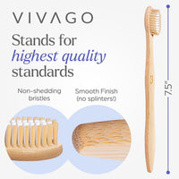Bamboo Toothbrushes Medium Bristles 10 Pack - BPA Free Medium Bristles Toothbrushes for Adults - Eco-Friendly, Natural Wooden Toothbrush