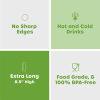 Comfy Package, [100 Count] Jumbo Plastic Smoothie Straws - 8.5" High - Assorted Colors