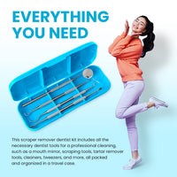 Dental Duty Dental Tools, Dental Pick for Teeth Cleaning Tools – Plaque Remover for Teeth with Teeth Cleaning Kit - Stainless Steel Dental Mirror for Teeth, Scraper and Scaler, (Aqua)