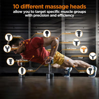 Massage Gun Deep Tissue, Portable Muscle Massage Device with 10 Massage Heads, 2025 Upgraded 30 Speeds Massager with LCD Touch Screen for Body Back Shoulder Muscle Relaxation