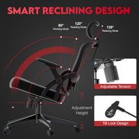 Ergonomic Office Chair - 400LB Comfy Desk Chairs with Adjustable Headrest and Lumbar Back Support, Mesh Computer Chairs with Wheels and Arms for Home Office, Study, Bedroom and Dorm