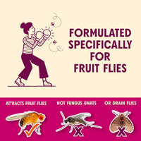 Aunt Fannie's FlyPunch Fruit Fly Trap for Indoor and Kitchen Use, Ready to Use, Made with Plant Based Ingredients, Safe Near Food, Each Bottle Lasts Up to 30 Days, Pack of 2