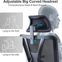 Ticova Ergonomic Office Chair - High Back Desk Chair with Adjustable Lumbar Support, Headrest & 3D Armrest