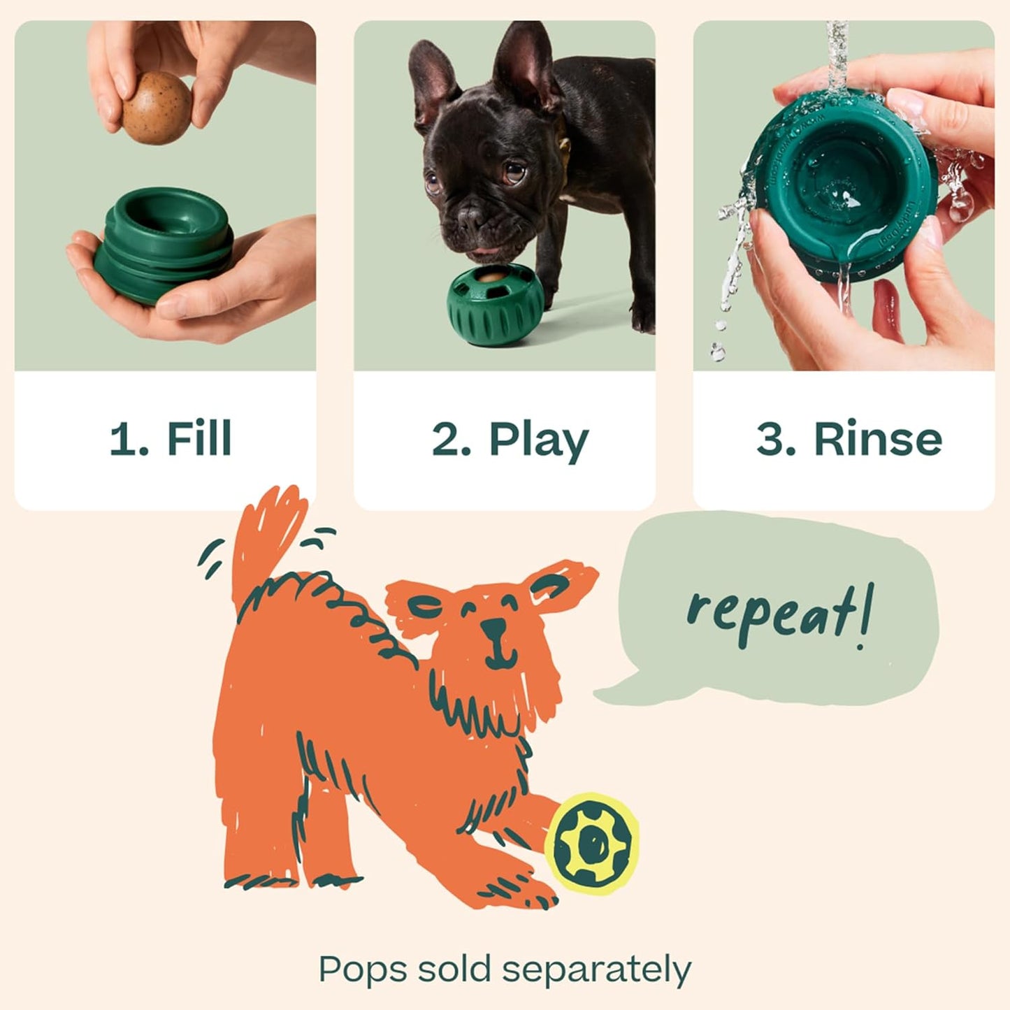 WOOF Pupsicle - Long-Lasting Interactive Dog Toy to Keep Your Pup Busy and Distracted - Safe for Dogs - Low-Mess Design - Dog Toys for Medium and Large Dogs 25-75 lbs