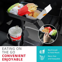 DYLEN Car Cup Holder Tray, Cup Holder Expander Adapter for Car, 9.5” Detachable Car Food Tray Table for Eating, Road Trip Essentials Fits Yeti, Hydro Flask 16-46 oz