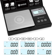 MAXUS Digital Pocket Gram Scale 500g x 0.01g High Precision with Tray, Weighs Small Food, Jewelry, Ounces, Grains, LCD Display, Tare Function