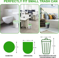 Small Trash Bags 4-6 Gallon, Inwaysin 200 Count Biodegradable Trash Bags 4 Gallon, Extra Strong Small Garbage Bags Unscented, Size Expanded, Green, for Bathroom Bedroom Office Kitchen Trash Can