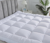 Hotel Quality Box Stitched Microfibre Mattress Topper 5cm Super soft Heavy Fill Orthopaedic Anti Allergy Quilted Mattress Topper (Double,137Cm X190cm)