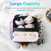 Mesh Shower Caddy Portable for College Dorm Room Essentials, 8-Pocket Large Capacity Shower Bag for Beach, Swimming, Gym