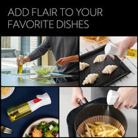 FLAIROSOL OLIVIA. The Original Advanced Oil Sprayer for Cooking, Salads, BBQs and More, Continuous Spray with Portion Control, Trusted by Chefs. Patented Technology. (Glass Bottle) (Gold Print)