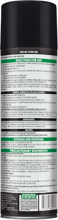 Spectracide Wasp & Hornet Killer Aerosol Kills Wasps, Hornets And Yellow Jackets On Contact & Eliminates The Nest, 12 Pack