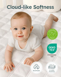 Yoofoss Waterproof Crib Mattress Protector 2 Pack, Quilted Crib Mattress Pad Cover Ultra Soft and Breathable, Machine Washable Toddler Mattress Protector for Standard Baby Crib Size 52''x28''