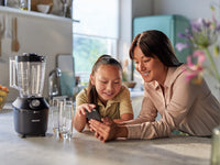 Philips Blender 3000 Series, ProBlend System, 1.9L Maximum Capacity, 1L Effective Capacity, 450W, 1 Speed Setting + Pulse, Plastic Jar, Black, (HR2041/01), Smooth blends with no lumps in 45 seconds