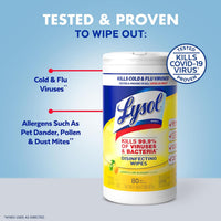 Lysol Disinfectant Wipes, Multi-Surface Antibacterial Cleaning Wipes, For Disinfecting and Cleaning, Lemon and Lime Blossom, 80 Count (Pack of 3)