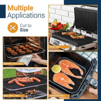 Oven Liners for Bottom of Oven (2 Pack) - Universal Non-Stick Liner for Fan Assisted Cooking, 32 x 50 cm Kitchen Essentials, Protector Sheets, Save Time & Clean Easily (Black)