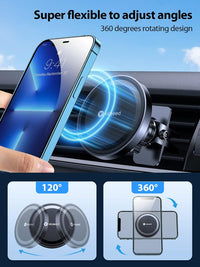 VICSEED for MagSafe Car Mount [Upgraded Strongest Magnet Power] Magnetic Phone Holder for Car Vent 360 Adjustable Magnetic Car Phone Holder Mount for iPhone 17 Pro Max 16 15 14 13 12 Plus Mini