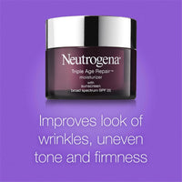Neutrogena Triple Age Repair Face Moisturizer - with Hexinol Technology & Vitamin C, Anti-Wrinkle Face Cream with SPF 25, Visibly Reduces Wrinkles & Firms Skin, 1.7 oz