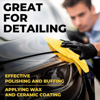 Edgeless Microfiber Towels for Cars – 6pk (12”x12”) - 540 GSM - Super Soft Detailing & Buffing – Scratch-Free & Absorbent Microfiber Cleaning Cloths for Car Polishing