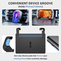 Steering Wheel Tray, Car Food Tray, Car Desk for Laptop, Multipurpose Car Table for Eating & Work, Adjustable Car Tray with Drawer and Anti-Slip Protective Adhesive