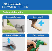 Coolaroo Original Elevated Dog Bed - Breathable Off-The-Ground Pet Bed with Cooling Fabric, Joint Relief & Moisture-Resistant Fabric, 100% Recyclable, Easy Clean, Grey, Medium