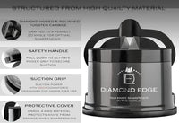 Diamond Edge No.1 Knife Sharpener – Safe & Compact Manual Knife Sharpener for Any Knife - Knives Sharpener Suitable for Serrated & Outdoor Blades – Professional Quality, Black