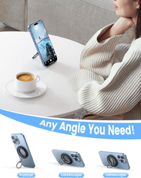 Lamicall for MagSafe Magnetic Phone Ring Stand - [Upgrade Dual-Hinge] 360° Rotation Finger Grip Holder, Super Magnet Phone Kickstand Ring, Mag Safe Grip Accessories for iPhone 17 Pro Max Air, Android