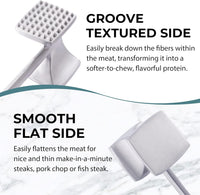 KITEXPERT Meat Tenderizer Hammer with Comfortable-Grip Handle, Dual-side Mallet for Kitchen, Heavy Duty Pounder For Tenderizing Steak, Beef and Fish