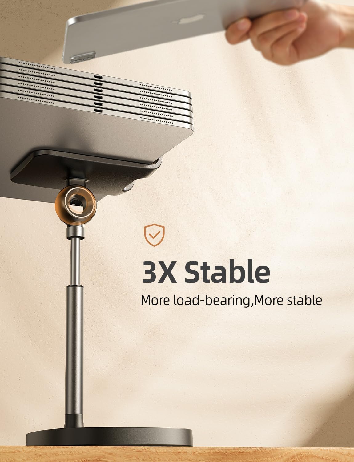 LISEN Cell Phone Stand Adjustable for iPhone Phone Holder for Desk, Office Desk Accessories Computer PC for iPhone Stand Gaming Essentials Fit Otterbox Case Phones Switch Kindle iPad Air Tablet 4-10in