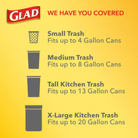 Glad Odorshield Small Drawstring Trash Bags, 4 Gal, Febreze Beachside Breeze, 80 Ct, Pack May Vary