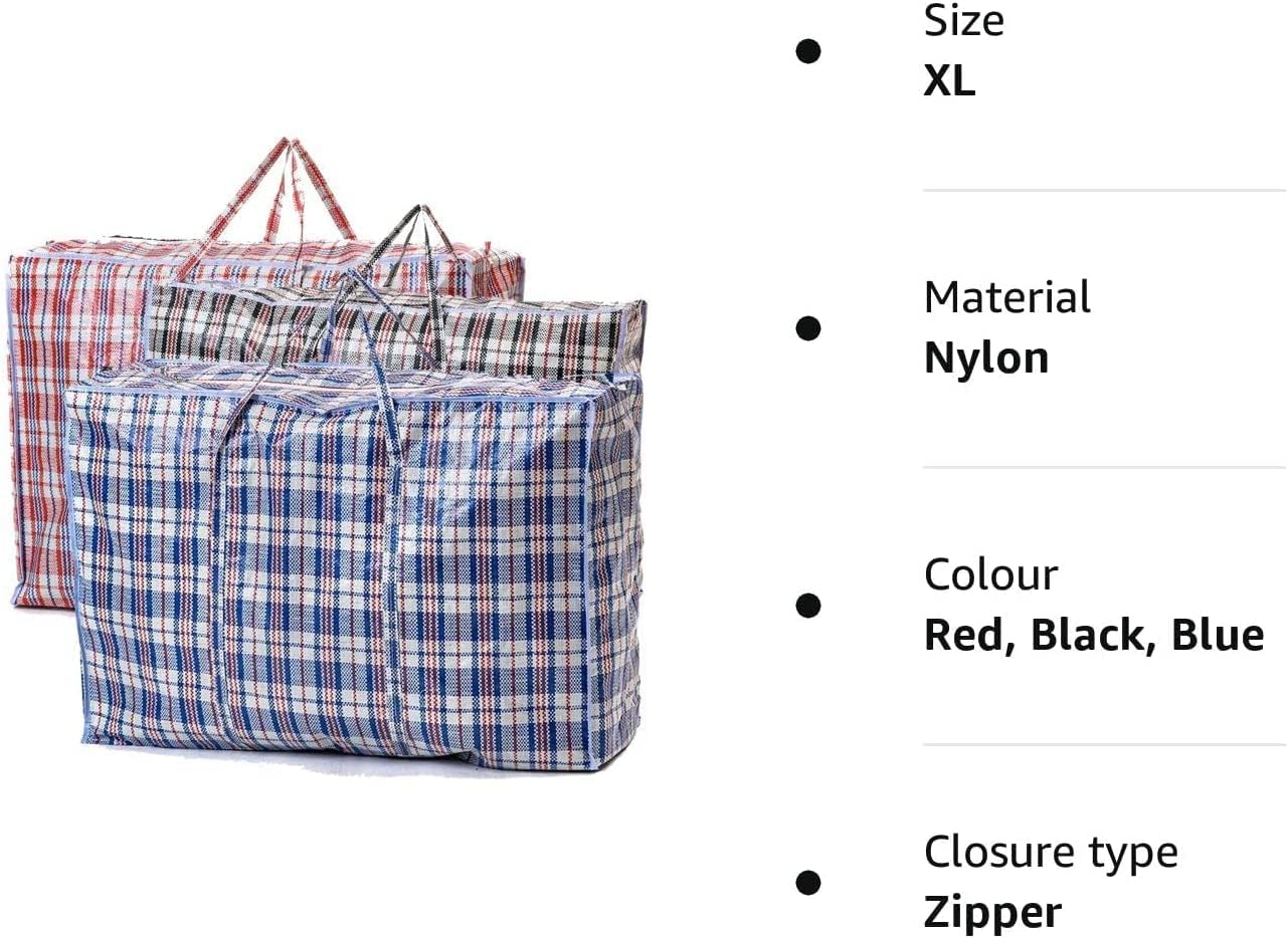 VIROSA EXTRA LARGE Strong and Durable Laundry Bags | PACK of 3 | 80cm x 60cm | Ideal for Laundry/Moving House/Shopping/Storage | Reusable Store Zip Bag
