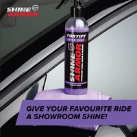 Car Wax Spray and Ceramic Coating for Cars - 3 in One Waterless Car Wash and Detailing for Maximum Shine - High Gloss Top Coat, Protective Auto Wax - 16FlOz by Shine Armor