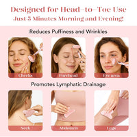 BAIMEI IcyMe Jade Roller & Gua Sha, Face Roller Redness Reducing Skin Care Tools, Self Care Pink Gift for Men Women, Massager for Face, Eyes, Neck, Relieve Fine Lines and Wrinkles - Rose Quartz
