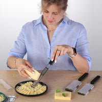 Cambom Lemon Zester Grater Three-piece Suit - Heavy Duty Kitchen Tool for Parmesan Cheese, Ginger, Garlic, Nutmeg, Chocolate, Vegetables，Fruits，Stainless Steel Grater Dishwasher Safe Black