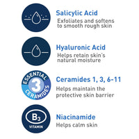 CeraVe Renewing Salicylic Acid Cleanser, Formulated With Hyaluronic Acid, Niacinamide, & Ceramides, Gentle BHA Exfoliating Face Wash Smooths & Softens Skin, Non Comedogenic & Fragrance Free, 16 Ounce