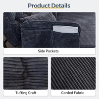 MAXYOYO Adjustable Floor Sofa Couch with 2 Pillows, Multi-Functional Bean Bag Bed, 5-Position Foldable Lazy Sofa Sleeper Bed with Armrest, Versatile Floor Seating for Reading, Dark Grey, Double