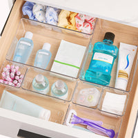 Vtopmart 25-Piece Clear Plastic Drawer Organizer Set – 4 Size Non-Slip Storage Bins for Bathroom, Kitchen, Makeup, Vanity & Office Drawers