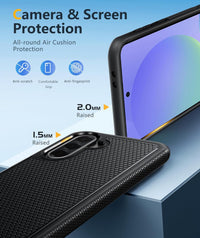 FNTCASE for Galaxy A16/A17 5G Phone Case - Samsung Military Grade Drop Protection, 14ft Drop Tested, Screen Protector Included, Anti-Slip Matte Textured, TPU+PC Dual Layer Shockproof Cover (Black)