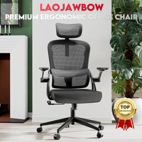 Ergonomic Office Chair - 400LB Comfy Desk Chairs with Adjustable Headrest and Lumbar Back Support, Mesh Computer Chairs with Wheels and Arms for Home Office, Study, Bedroom and Dorm