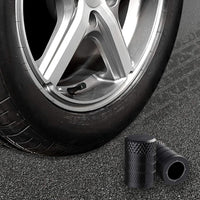 CKAuto Tire Valve Stem Caps, Black, 4 pcs/Pack, Anodized Aluminum Tire Valve Cap Set, Corrosion Resistant, Universal Stem Covers for Cars Trucks Motorcycles SUVs and Bikes