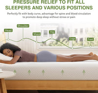 EGOHOME 10 Inch Queen Mattress, Memory Foam Mattress in a Box with Cooling Green Tea Gel, Relieve Pressure with Medium Support, CertiPUR-US Certified, 80''L x 60''W, White