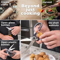 Kitchen Shears by Gidli - Liftime Replacement Warranty* - Includes Seafood Scissors As a Bonus - Heavy Duty Utility Stainless Steel All Purpose Ultra Sharp Scissors for Food/Cooking