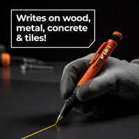 THORVALD New 3-in-1 Carpenter Pencils with Finger Grip for Construction - Incl. 7 Leads + Sharpener - Solid Mechanical Pencils with Fine Point/Best Marking tools Construction/Carpenters/Scriber
