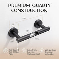 Day Moon Matte Black Toilet Paper Holder - Wall Mount Modern Roll Holder for Bathroom