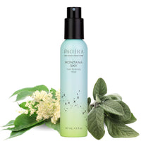 Pacifica Hair Mist Perfume & Full Body Spray for Women - Montana Sky Body Mist Fragrance w/Cedarwood, Elderflower, Black Pepper, Sage & Sandalwood Clean Beauty Alcohol-Free, Vegan & Cruelty-Free 5 oz - Cart Shape