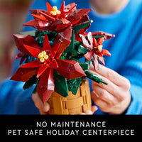 LEGO Icons Poinsettia Building Sets for Adults - Artificial Flowers for Decoration - Festive Holiday Flowers for Table Centerpiece - 10370