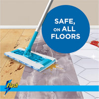Flash Speedmop Wet Mop Floor Cleaner Starter Kit For Cleaning Floors With Scrubbing Action, Includes 1 Handle & 6 Wet Refills
