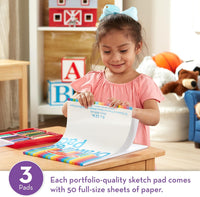 Melissa & Doug Drawing Paper, Sketch Pad, 3-Pack Bundle for Coloring, Writing or Painting (9 x 12 inches) - 50 Sheets Each, Kids Drawing Pad & Art Supplies for Kids Ages 3+ - FSC Certified