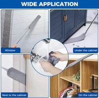 Retractable Gap Dust Cleaner Cleaning Tools with 2 Microfiber Dusting Cloths Long Handle 60inches Washable and Retractable Duster Brush for Cleaning Under Appliances Furniture Couch Fridge